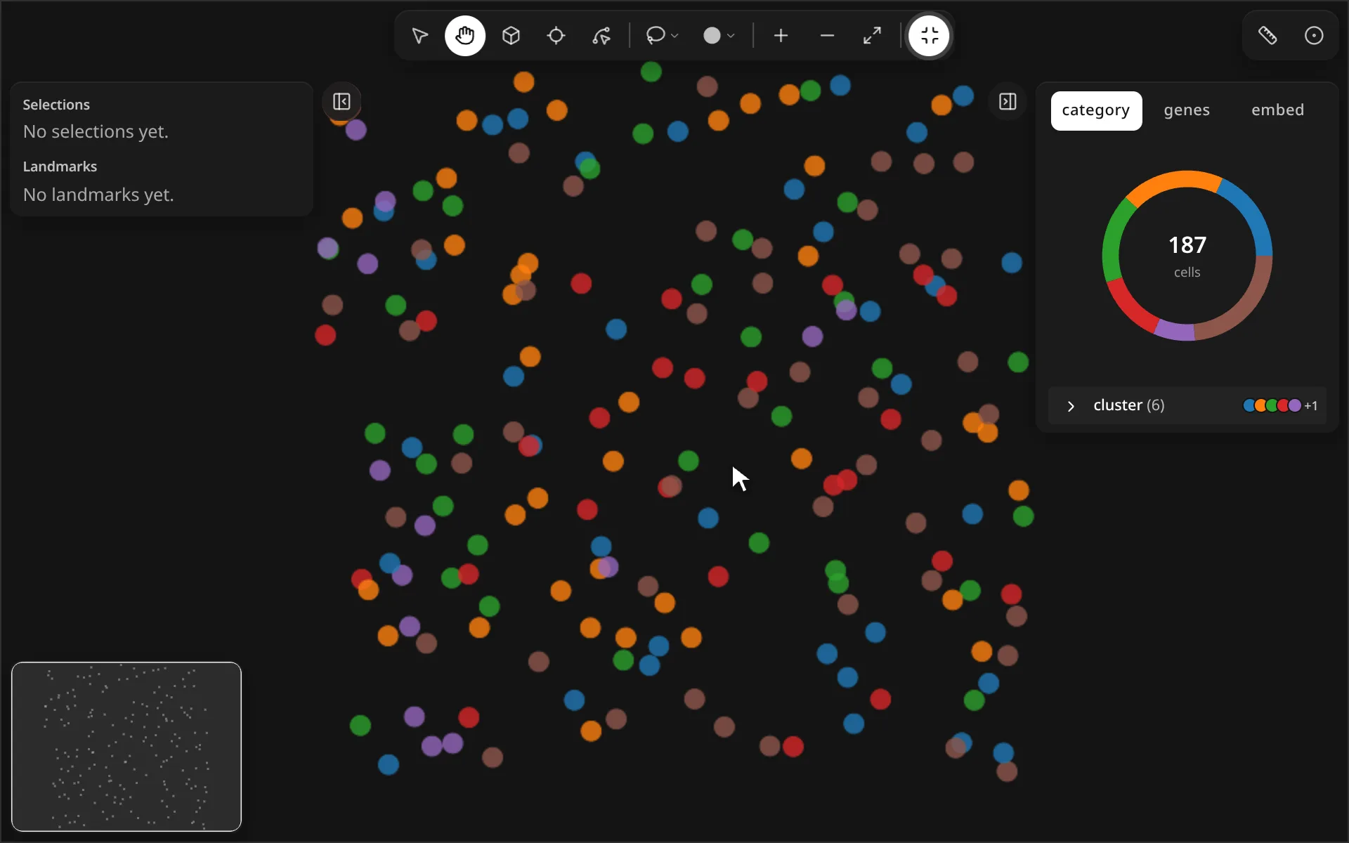 The map zooms in on the cells, pans across them, then returns to the full view.